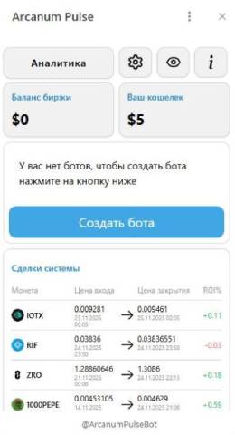 Обзор торгового бота Arcanum Pulse: преимущества и недостатки
Обзор торгового бота Arcanum Pulse: преимущества и недостатки