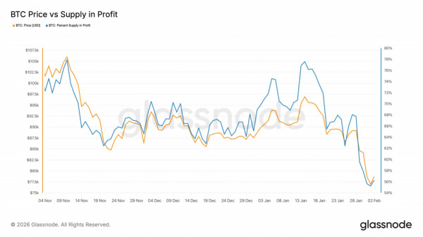 Биткоин упал ниже $73&nbsp;000: 44% держателей оказались в убытке