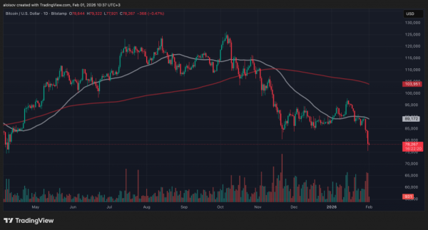 Биткоин обвалился ниже $76 000: здравствуй, медвежий рынок Биткоин обвалился ниже $76 000: здравствуй, медвежий рынок