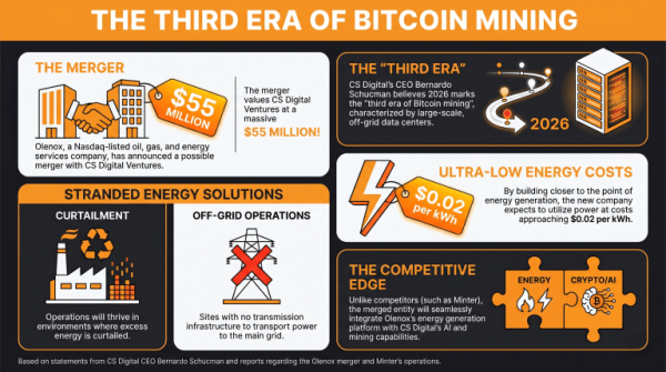 Компания Olenox объявляет о слиянии с CS Digital с целью развития недорогих проектов по майнингу биткойнов в автономном режиме