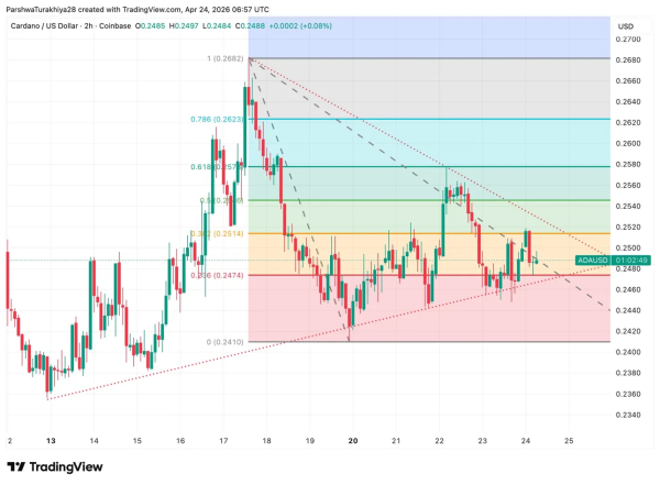 Прогноз цены на Cardano: Хоскинсон рассчитывает на лидерство CMC, поскольку ADA удерживает фиб-пол $0.2474